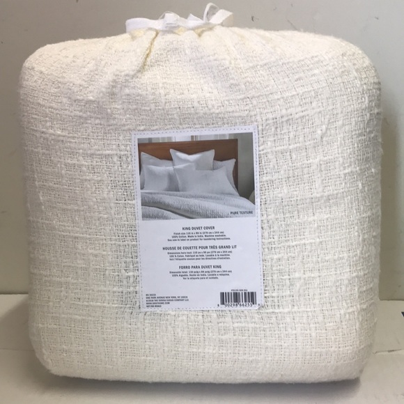 DKNY Donna Karan Pure Texture Ivory King Duvet Cover